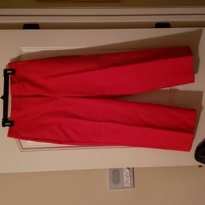 Ann Taylor Wide Leg Red Crop Pant